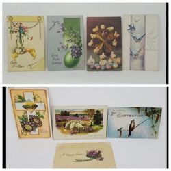 Lot of 8 Antique 1900 Easter Postcards
