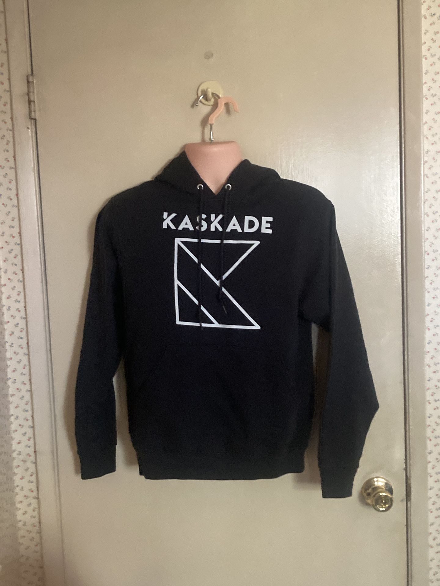 KASKADE Black Pullover Hoodie Jacket K Logo White Size Small