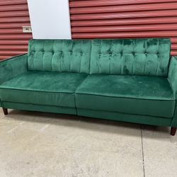 Perdue 81.5" Velvet Square Arm Convertible Sofa