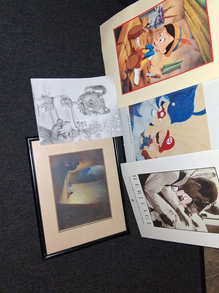 Disney Lithograph Morieo Bro. Pensal Drawing
