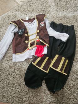 DELUXE 3PC PIRATE BOYS COSTUME SIZE SMALL 6-7