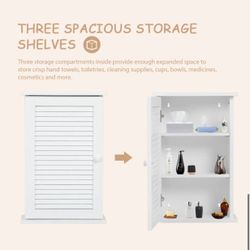 Bathroom Hanging Medicine Shutter Door Cabinet Three compartment Medicine cabinet Shelve Bathroom Storage
