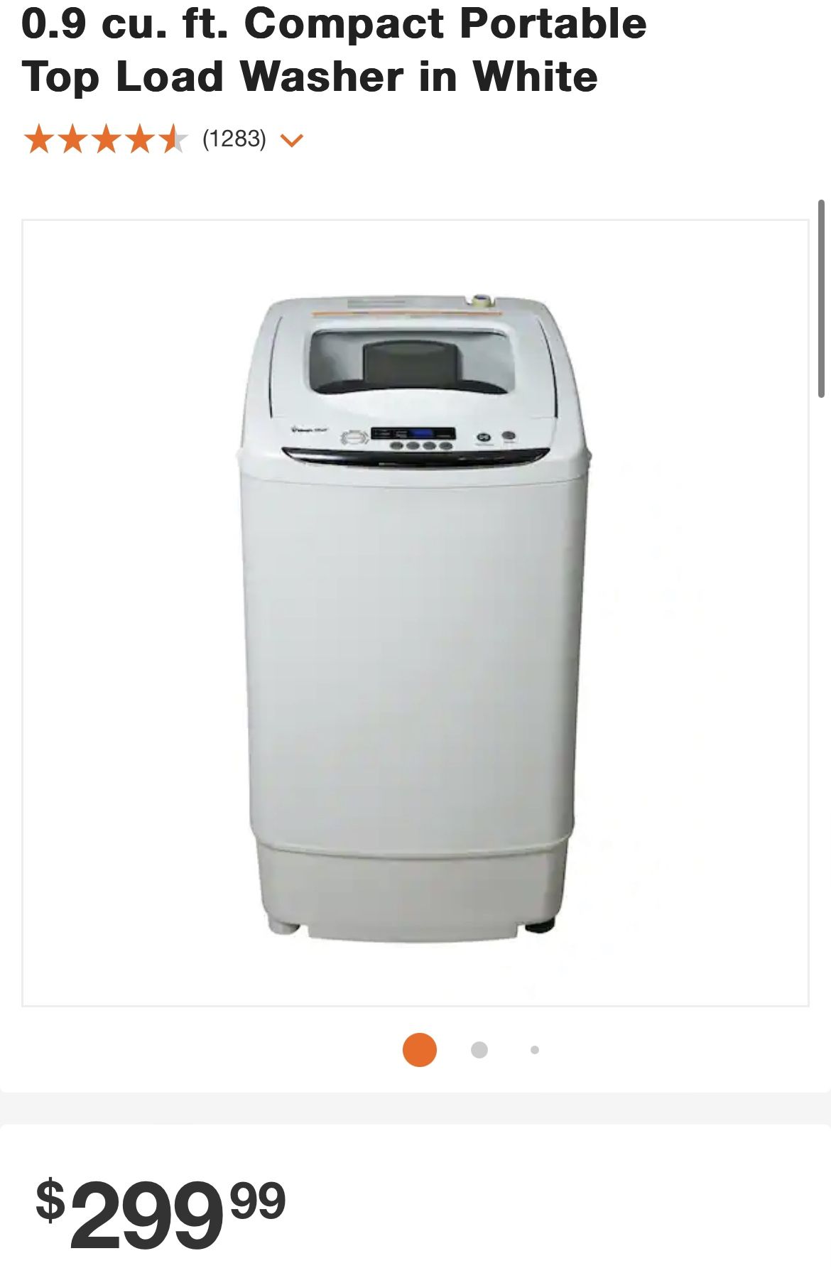 Magic Chef White MCSTCW09W1 0.9 cu. ft. Compact Washer