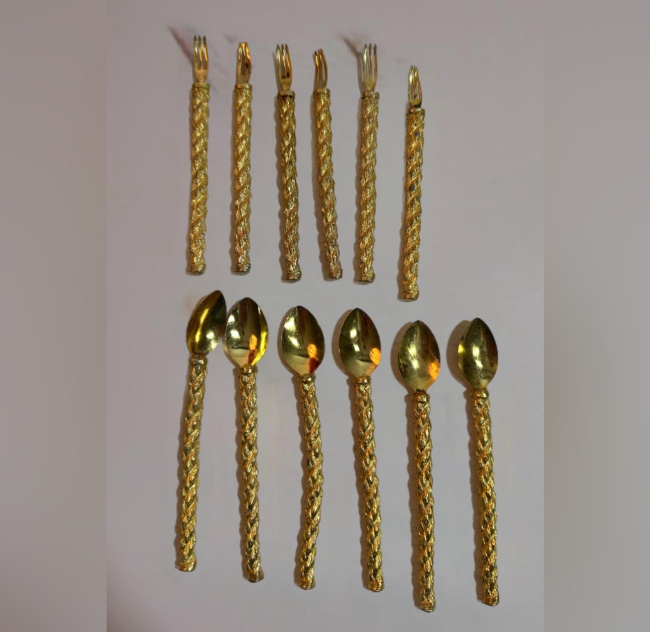 RARE Imperial Japan 24K Gold Plated Solid Mini Forks/Spoon Lot Of 12