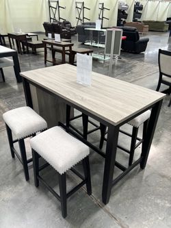 Counter Height Dining Table with 4 Stools