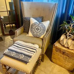 Beautiful Wingback Chairs w/Metal Studded Accents Inspired by Restoration Hardware 
