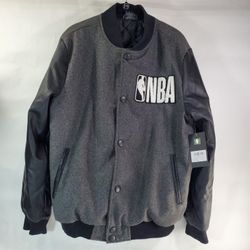 New NBA Varsity  Jacket Men's Size Medium Leather Sleeves 