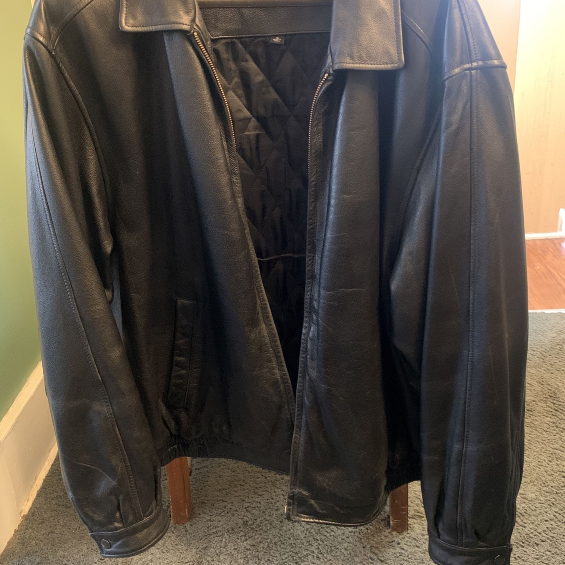 Leather Jacket Mens XL