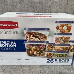 Brand New Rubbermaid Food Storage 26 Piece Set 
