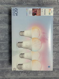 Philips Hue Essential Smart Color Bulbs 4-Pack — E26 A19 — Sealed
