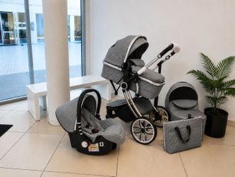 Luxury 3-in-1 Baby Stroller Set – Gray