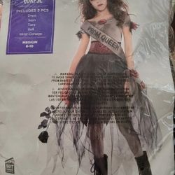 Prom Queen Corpse Zombie Walking Dead Dress Child Costume Medium 8-10