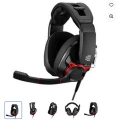 EPOS Audio GSP 600 Over-Ear Gaming Headset with Closed Acoustic Design (Black/Red)