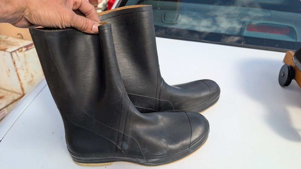 Vintage Sperry Topsider Boots Size 10 Top Sider Boot Pair Rain Rubber Good Shape