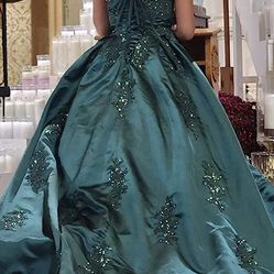 Vestido Para Quinceañera Verde Esmeralda