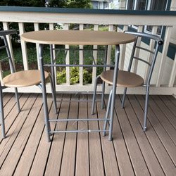 Bistro  Table and Chairs w/ Built-in Wine Rack 