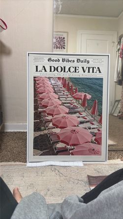 La Dolce Vita Newspaper Style Wall Art Print 18x24