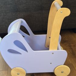 Adorable Doll Carriage For Toddler -wood