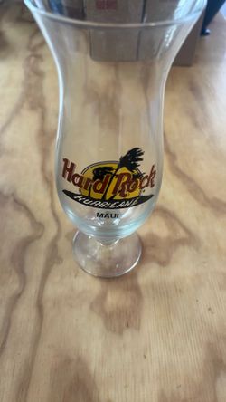 Vintage Hard Rock Cafe Maui Hawaii Hurricane Glass Souvenir New In Box RETIRED