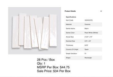 Bedrosian Cloe 2.5”x8” Glossy Ceramic Tile in White