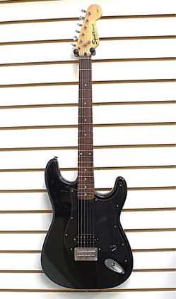 Squier Bullet Strat by Fender Electric Guitar Black w/ Fender Gig Bag