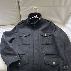 Michael Kors Men Wool Jacket Dark Grey Black Size XL Mens 