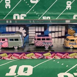 M2 Machines Auto Haulers PEZ Set '59 VW Truck, Trailer & '60 VW Delivery Van