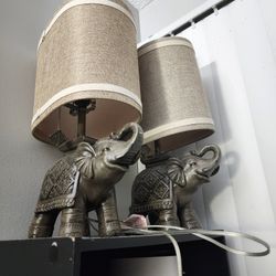 Set Of 2 Elephant Lamps 