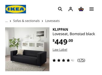 IKEA Klippan Loveseat Bomstad black