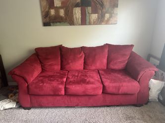 Red Couch Very Comfortable Open To Offers