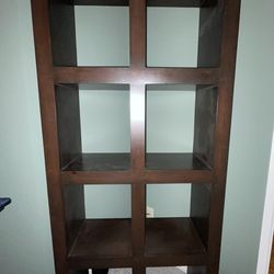 Heavy-Duty 8-Cube Dark Wood Shelf Unit
