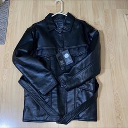 V Textiles Leather Jacket 