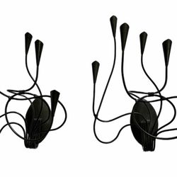 MCM Wall Mount 6 arms metal taper candle holders set of 2 Tulip Design Size 19"X14"(each)