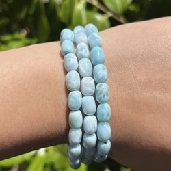 6mm Natural Larimar Bracelet 