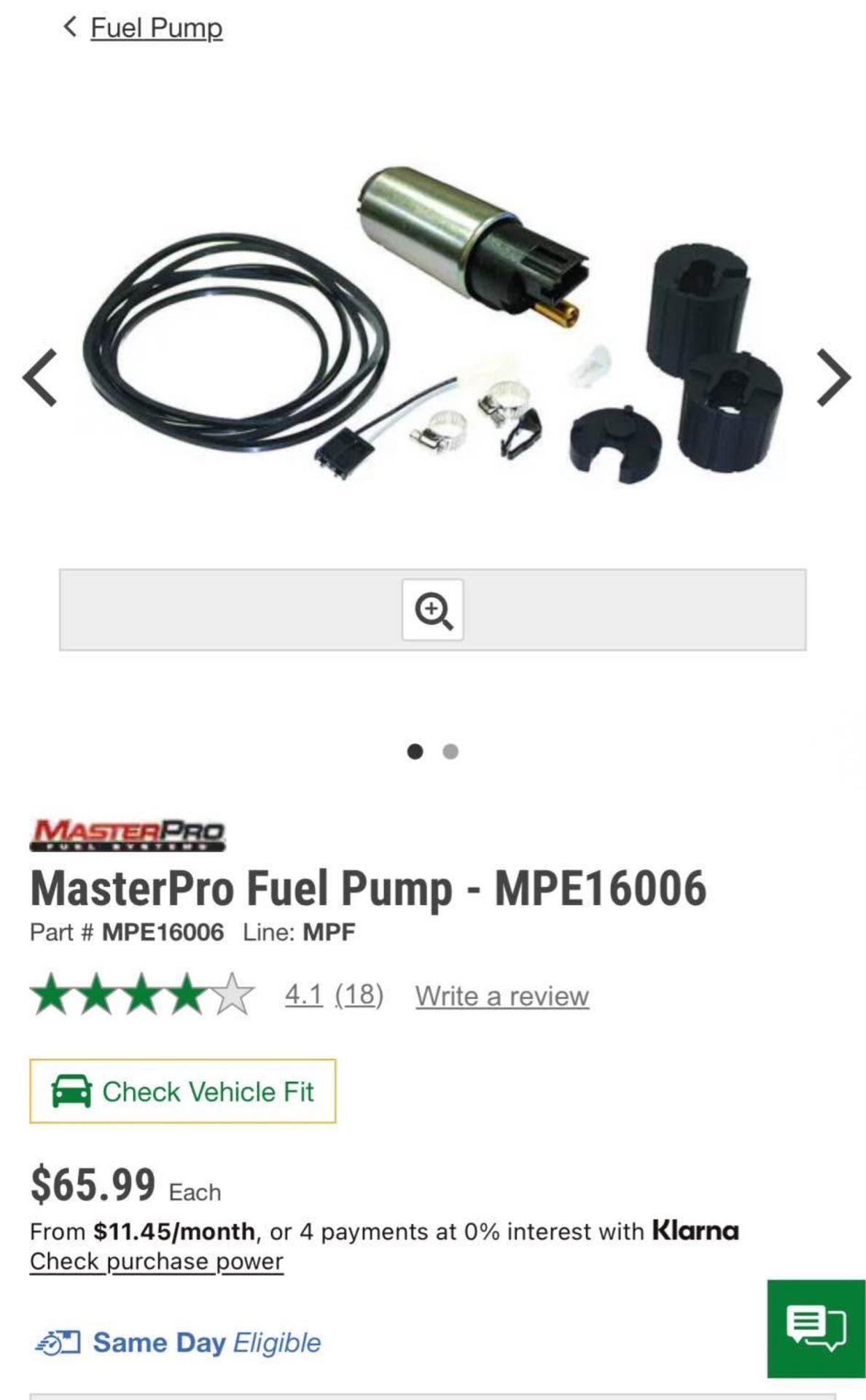 MasterPro Fuel Pump - MPE16006