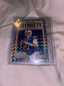Josh Allen notoriety mosaic insert football card refractor green