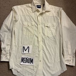 vintage Wrangler Long Sleeve Dobby Stripe Western pearl Snap Shirt