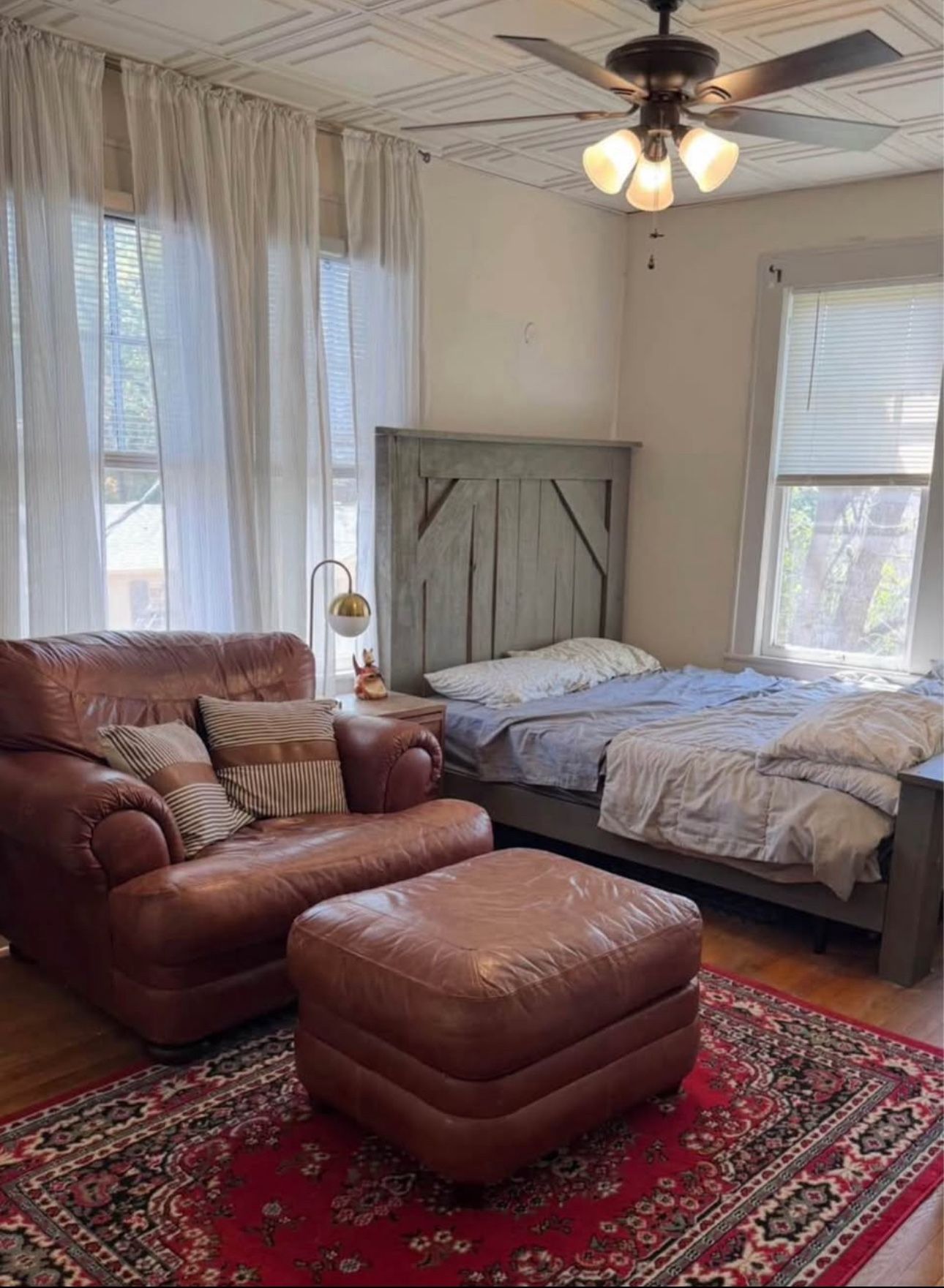 Leather Chair & Ottoman