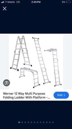 The Werner Aluminum Reach Type 1A- 300-lb Capacity Multi-Position Ladder w 3 position set up! The M1-8-16 Folding MultiLadder is designed for one or t