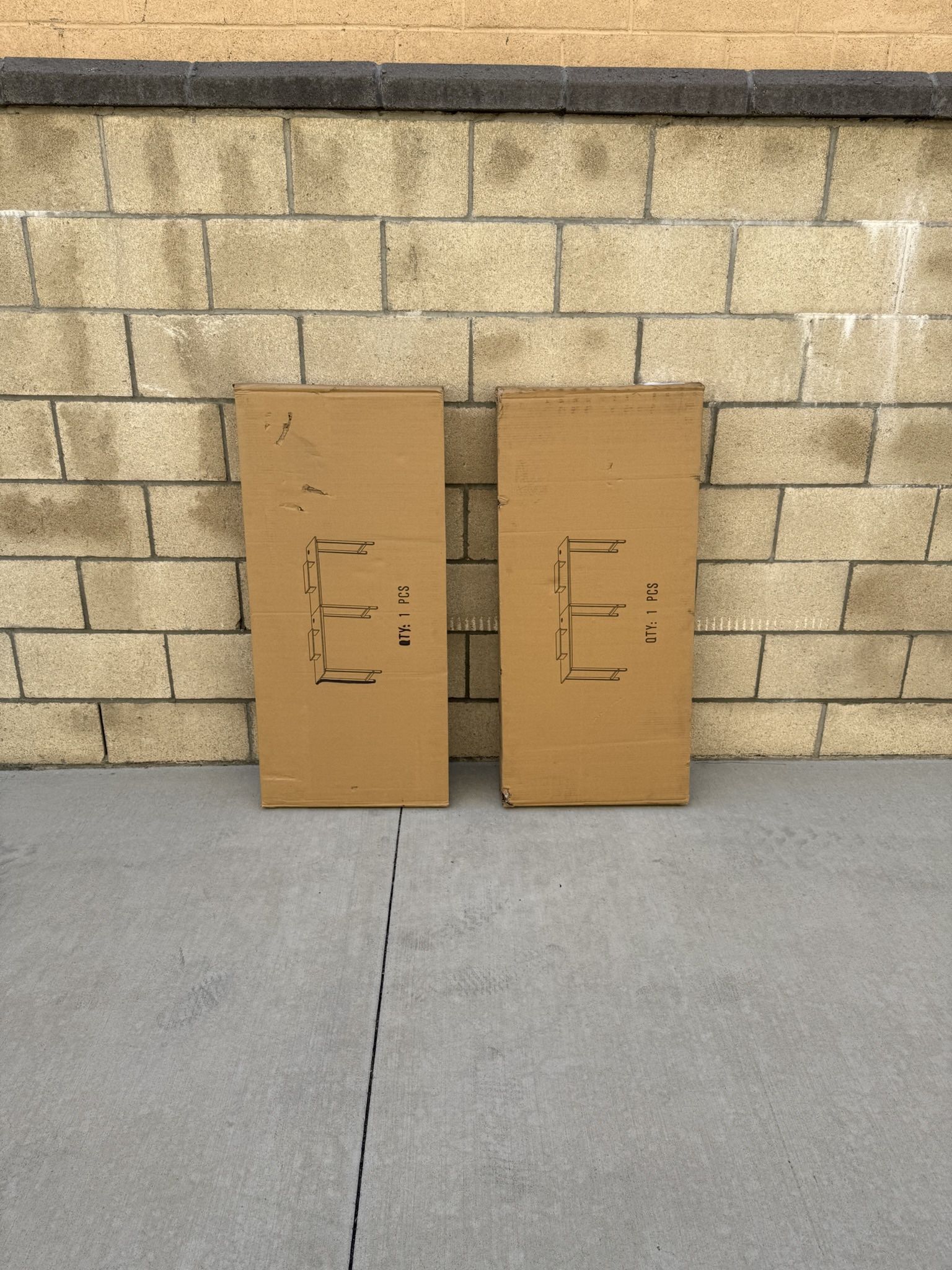 NEW L-Shaped 58” Black Computer Desk w/Monitor Stand/Shelf **2 Available, $50 Each**