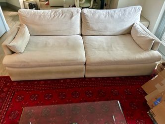 2-Piece Loveseat Couch (Beige/Tan)