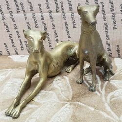 VINTAGE Brass Greyhound / WHIPPET Dog Statues