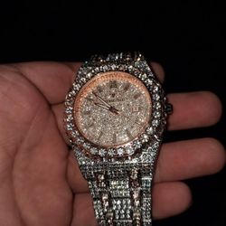 Moissanite vvs1 AP Royal oak rose gold iced out watch