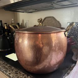 Ruffoni Historia Hammered Copper Stockpot 13.25 QT with Acorn Knob Lid — Made in Italy