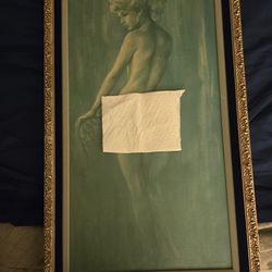 1960's framed nude Art by Artist Leo Jansen
