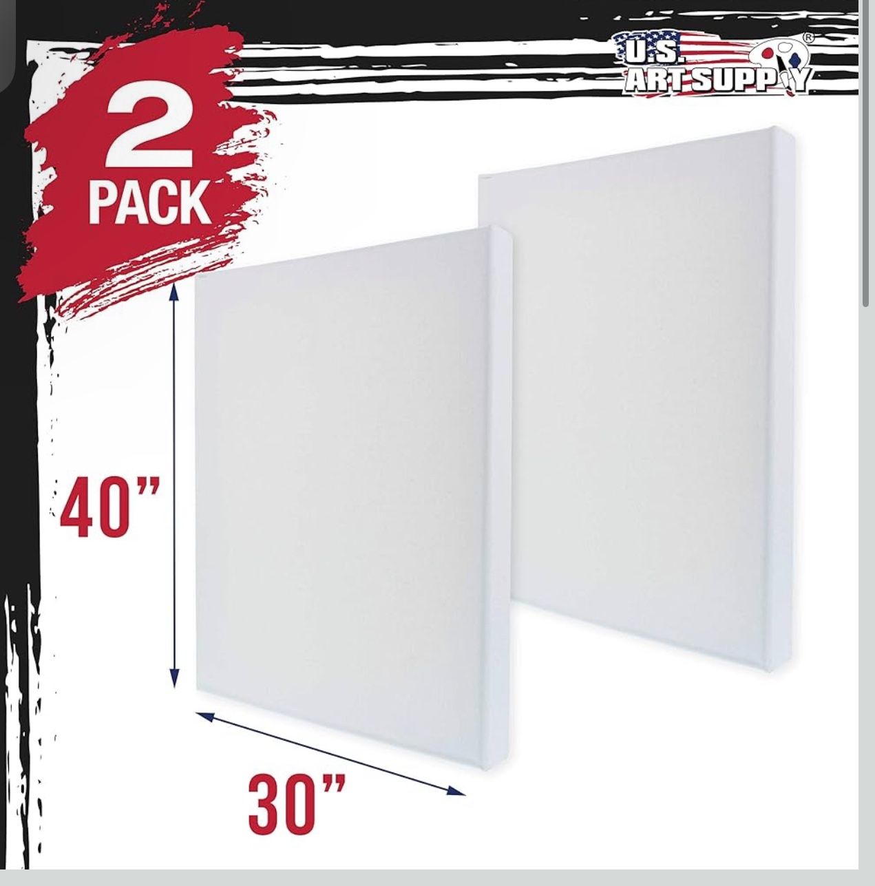 U.S. Art Supply X-Large Stretched Canvas for Painting 30x40 inch