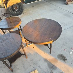 Coffee Table And Two End Tables (Wood)
