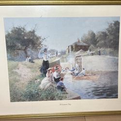 Framed art print titled 'A Summer's Day' with a gold frame. Size 30 in x 23 in.