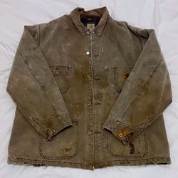 vintage, distressed Carhartt jacket - XL - blanket lined, Detroit style