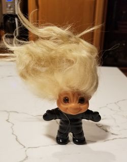 Rare! Vintage 1964 DAM Troll Doll Captain Lightening Batman White Mohair